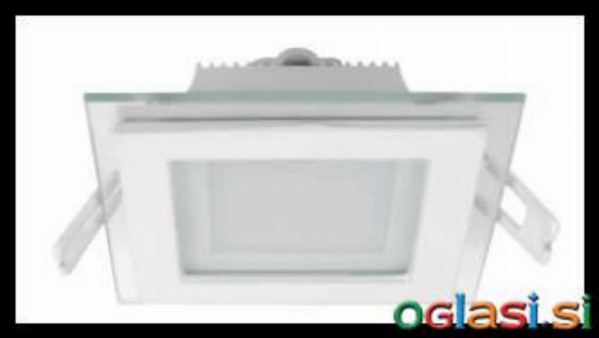Vgradni LED panel 6 W 4000K + steklo - kvadrat