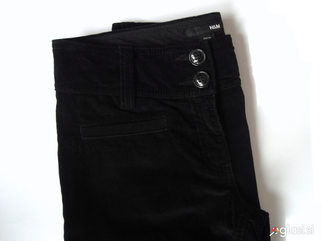 Žametne hlače Wide Leg - široke hlačnice H&M, nenošene