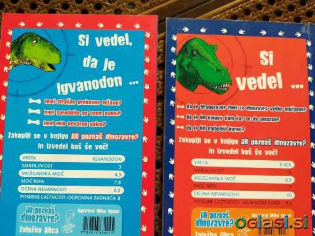 2 knjigi/ Ali poznaš dinozavre? IGVANODON & TIRANOZAVER