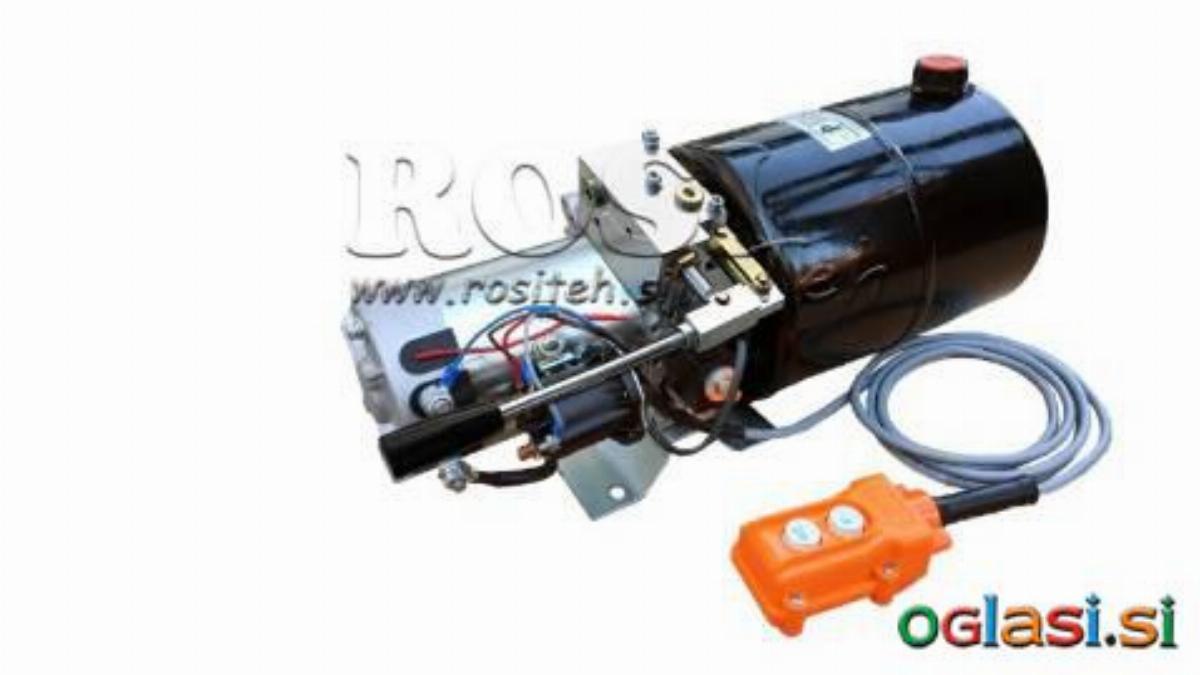 MINI HIDRAVLIČNI AGREGAT 12V DC - enosmerni sklop Z ROČNO ČRPALKO