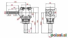 KOTNI REDUKTOR L-150J 1:1 (12HP-9kW)