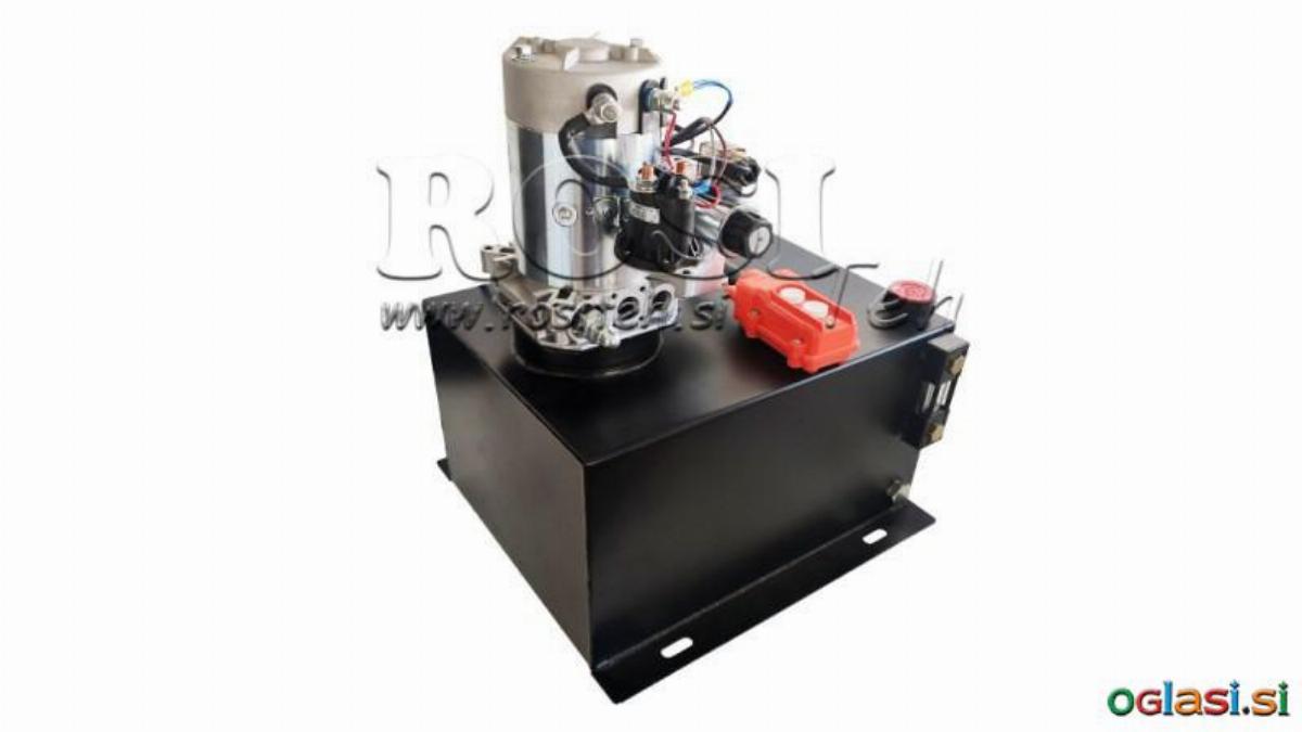 MINI HIDRAVLIČNI AGREGAT 12V DC - 1,6kW = 2,1cc - 25 lit - dvosmerni
