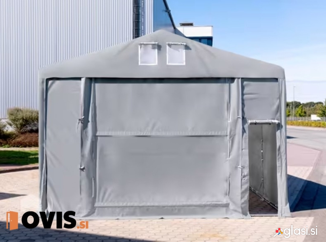SKLADIŠČNI ŠOTOR 5×8 PVC SIV