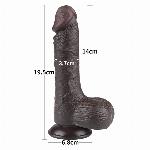 DILDO Lovetoy Sliding Skin Dual Layer III Black 7,5''