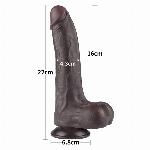 DILDO Lovetoy Sliding Skin Dual Layer II Black 8,5''