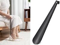 Dolga inox žlica za obuvanje čevljev 58cm črna