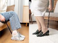 Dolga inox žlica za obuvanje čevljev 58cm črna