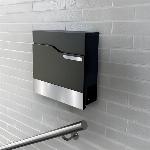 Moderni poštni nabiralnik z režo za časopise antracit + inox X9