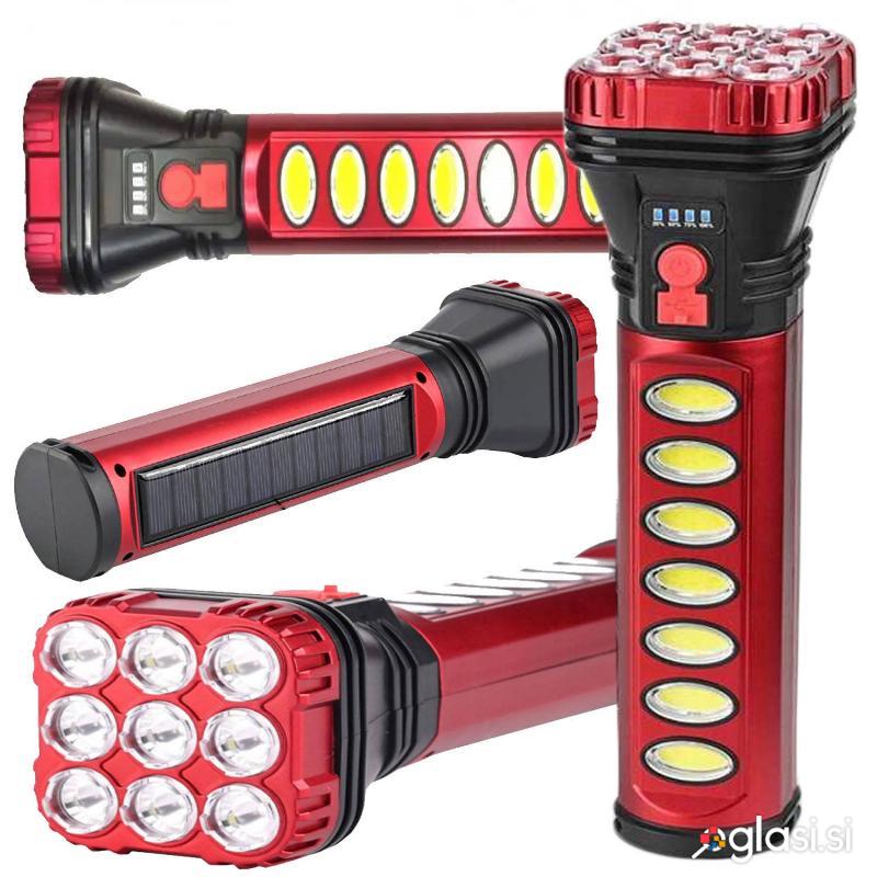 id-1002 Aku. LED +COB solarna ročna svetilka 1200mAh USB