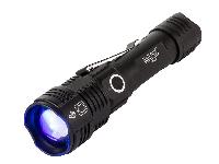 id-1002 Taktična aku. LED RGBW alu. ročna svetilka UV ZOOM