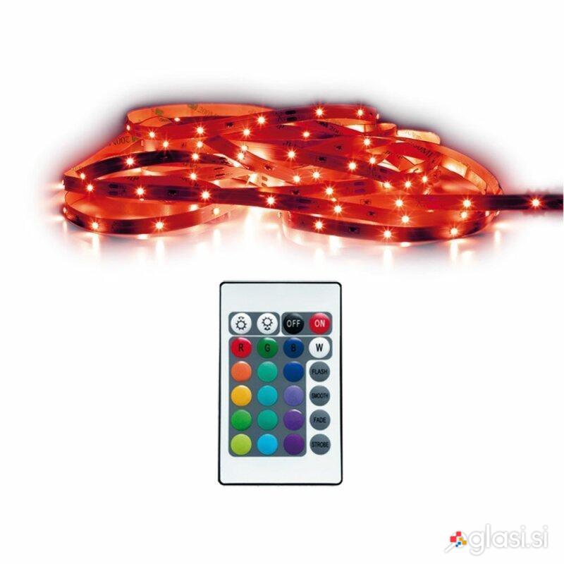 Set RGBW 5m samolepilni LED trak IP44 24W vodoodporen
