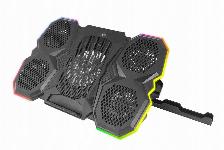 LED RGB igralna LCD hladilna podloga za prenosni računalnik 5x ventilator 2x USB