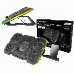 LED RGB igralna LCD hladilna podloga za prenosni računalnik 5x ventilator 2x USB