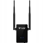 Brezžični WIFI repeater router ojačevalnik signala 300Mb/s WPS 2x 5dBi črn