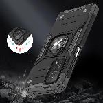 id-2598 Etui ovitek robusten Ring Armor za Samsung Galaxy A22 4G črn