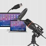 Namizni LED RGB kondenzatorski stoječi mikrofon USB + stativ