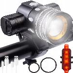 Set USB LED aku. kolesarske T6 svetilke CREE LED XM-L + zadnja luč