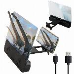 Zložljivo aku. povečevalno steklo 3x za mobilni telefon bluetooth zvočniki USB