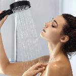 Tuš ročka EKO inox črna 5 funkcij + cev 150cm in nosilec