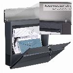 Poštni nabiralnik z režo za časopis antracit + inox mehko zapiranje V58