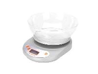 PVC LCD kuhinjska tehtnica s posodo 1g do 5kg bela