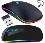 WIFI brezžična akumulatorska optična miška 1200 DPI LED RGB črna