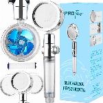 Tuš ročka s turbino funkcijska glava prozorno modra