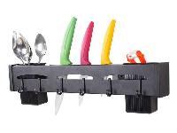 Močno aluminjasto stensko držalo za nože in organizer 40cm