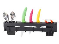 Močno aluminjasto stensko držalo za nože in organizer 40cm