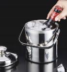 Inox set posode za led - vedro 1,3L + klešče + žlica