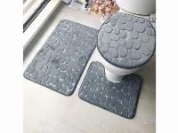 Set treh univerzalnih kopalniških preprog sivi kamni