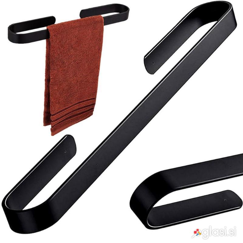 Aluminijasti stenski obešalnik za brisače - držalo 30cm