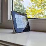 Večfunkcijski elektronski LCD termometer črn