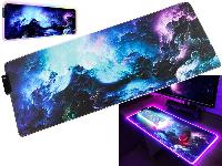 Osvetljena XL LED RGB računalniška podloga za miško in tipkovnico 80x30cm COSMOS
