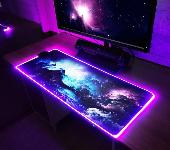 Osvetljena XL LED RGB računalniška podloga za miško in tipkovnico 80x30cm COSMOS