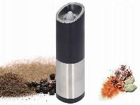 Brezžični LED električni mlinček za poper in sol inox črn