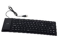 Tanka vodoodporna USB silikonska tipkovnica - zložljiva 35cm črna