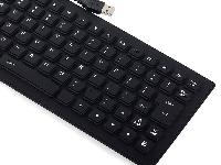 Tanka vodoodporna USB silikonska tipkovnica - zložljiva 35cm črna