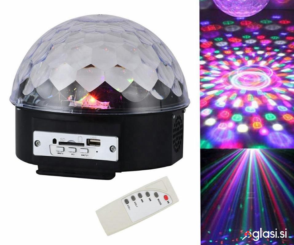 Disko LED RGB projektor in MP3 predvajalnik 18W + daljinec