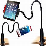 Gibljiv nosilec za tablico ali telefon 75cm črn