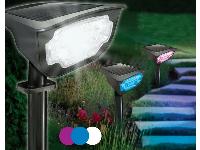 Solarna dekorativna reflektorska talna ali stenska LED RGBW svetilka IP65