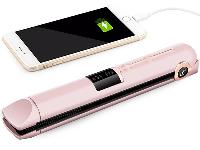 2v1 akumulatorski prenosni LCD likalnik za lase z regulacijo temperature