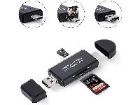 3v1 SD microSD čitalec pomnilniških kartic USB 2.0 C-tape