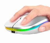 Bluetooth brezžična akumulatorska optična miška 1600 DPI LED RGB