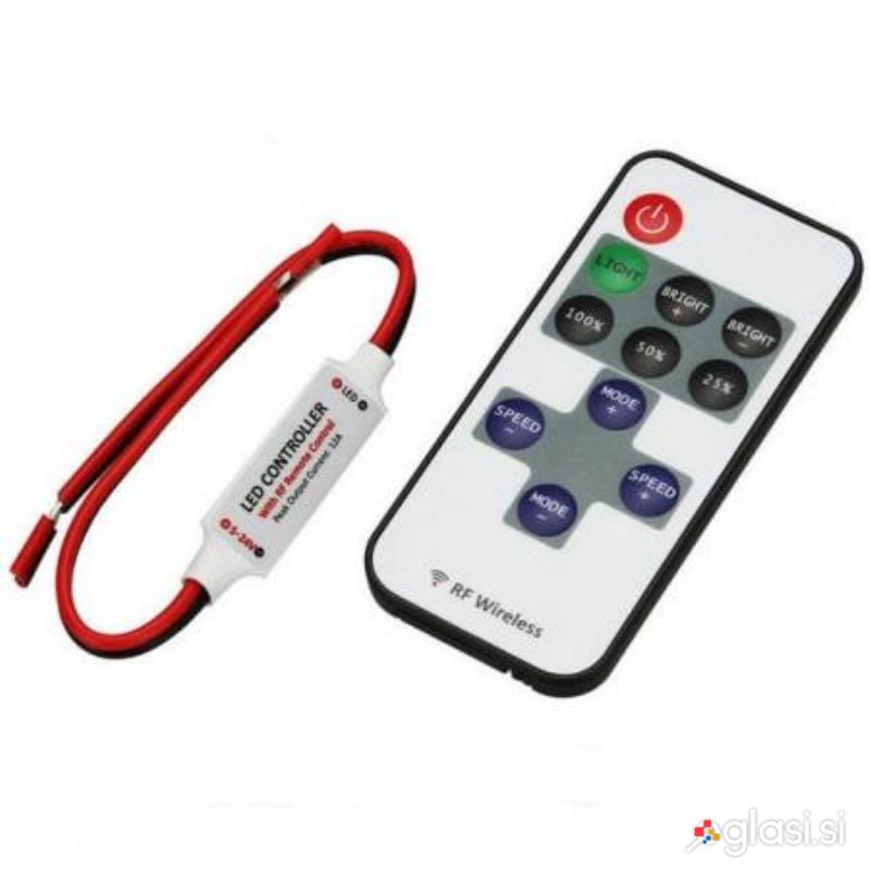 MINI LED RF krmilnik 12V-24V daljinski upravljalnik 12A za LED trakove
