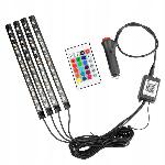 4x LED RGB trak za osvetlitev notranjosti vozil 12V + daljinec in aplikacija
