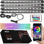 4x LED RGB trak za osvetlitev notranjosti vozil 12V + daljinec in aplikacija