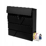 Moderni vodoodporni poštni nabiralnik z režo za časopise črn X4