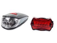 Set kolesarske svetilke + zadnja luč 7+5 LED
