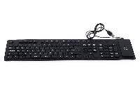 Tanka vodoodporna USB silikonska tipkovnica - zložljiva črna
